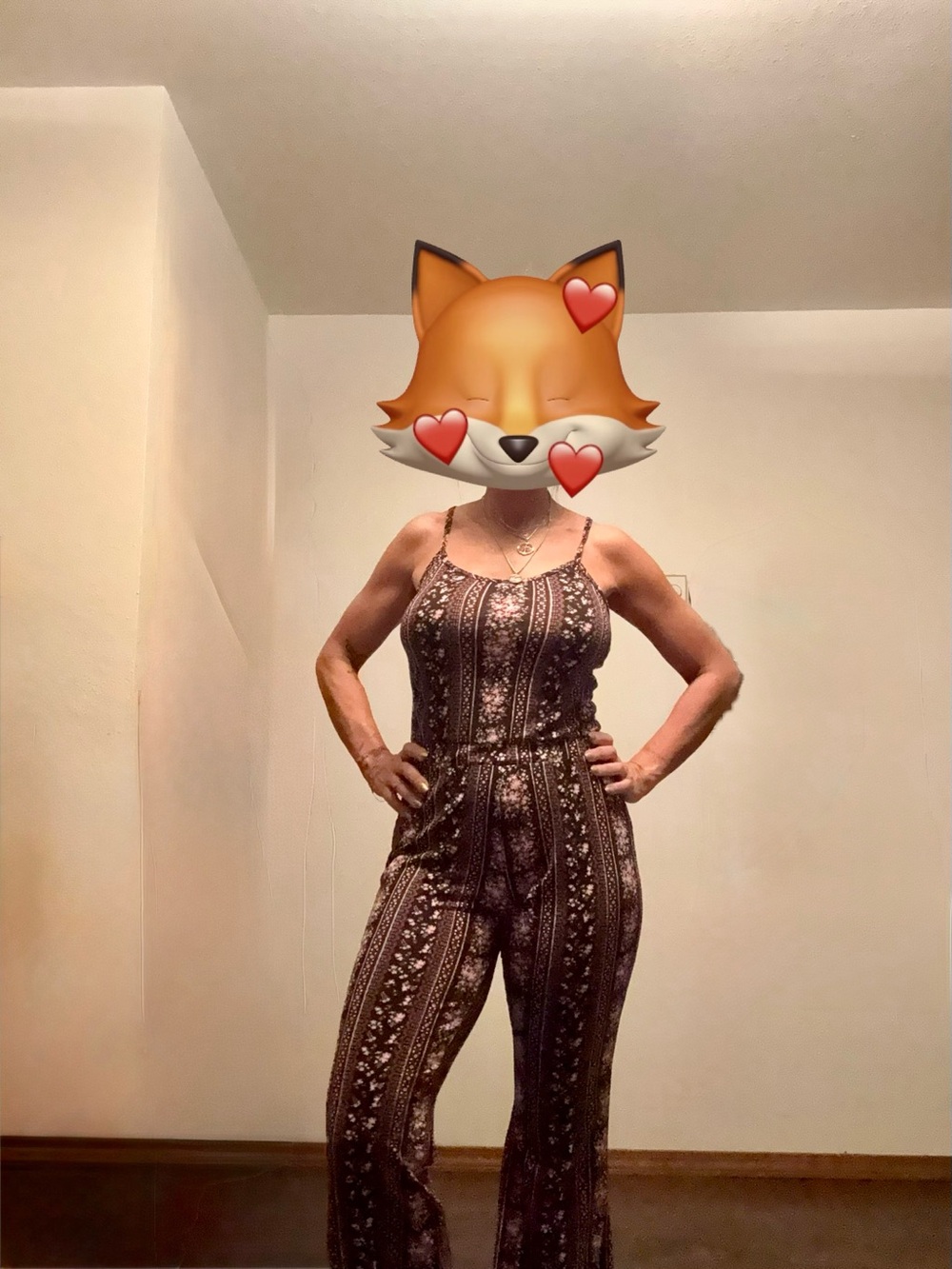 shosho Brown Printed Sleeveless Wide-Leg Jumpsuit